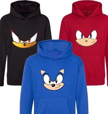 Sonic Shadow Knuckles Face Boys Hooded Tops Kids Hoodie Costume Jumper Age 5-13Y