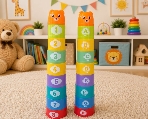 Stacking cups numbers - stacking, cups.