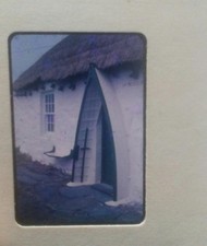 x3 original 35mm slide photos thatched cottages Isle of man 1960s photograph
