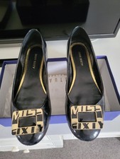 Miss Sixty Patent Leather Flat Shoes Size UK 6 (39) Black.