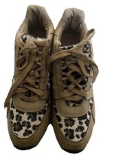 Women’s Leopard Print Wedge Trainers Size 6 Lace Up Encor