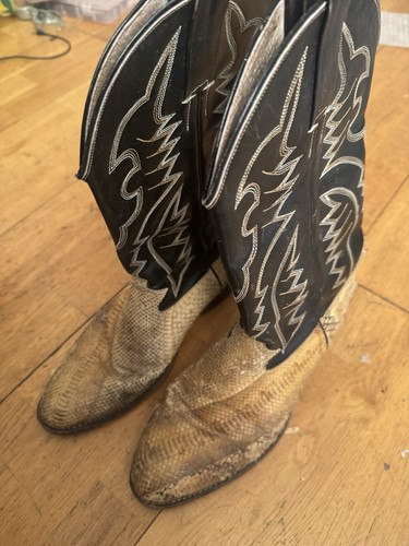 Snakeskin cowboy boots pointed - snakeskin,