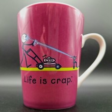 Worcester Studio - Life Is Crap - Pink Ceramic Mug 