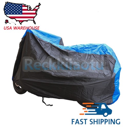 Blue black motorcycle - blue,