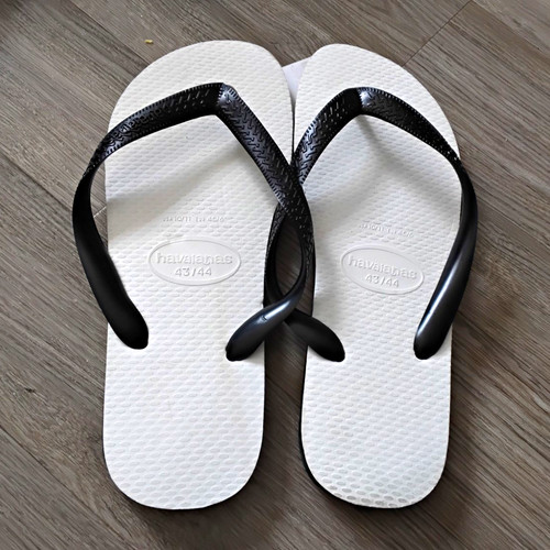 Havaianas white black rubber - havaianas, white/black