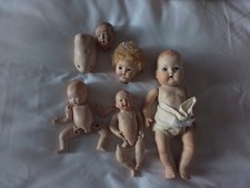 3 Vintage Ceramic Dolls+ Ceramic Doll Parts