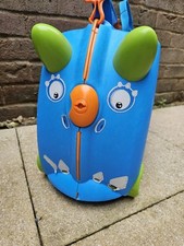Trunki Terrance Kids Ride On Suitcase With Strap Key Hard Plastic 18 litres 