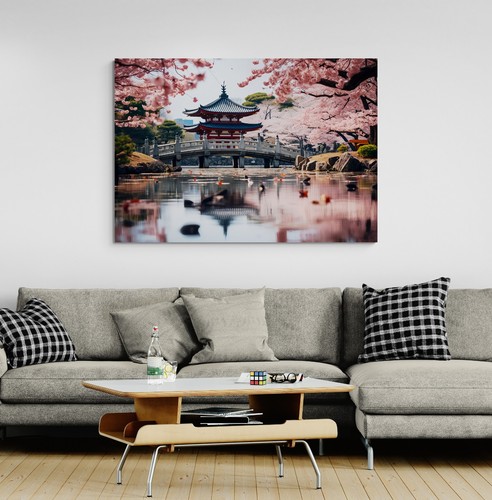 Japanese landscape blossom - japanese,