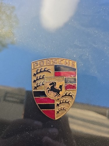 Vintage porsche enamel crest - enamel,