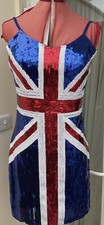 Ginger Spice Spice Girls Union Jack Sequin Dress Size 8 - 10 Hen Halloween 