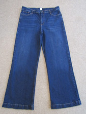 John Lewis Womens Wide Leg Jeans size 16, Leg 31". Blue Stretch Denim. On Trend