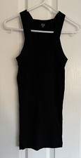 2(X)IST Black Sleeveless Ribbed Tight Slim Fit Tank Vest Top Size S