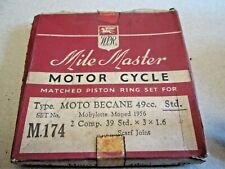 MOTO BECANE Mobylette Moped 1956  - Matched Piston Ring Set Mile Master see ad