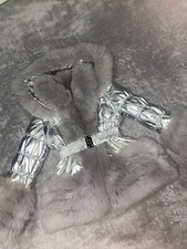 genuine silver fox fur jacket