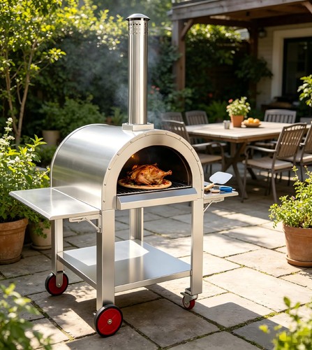 Wood fired outdoor pizza oven - pizza,