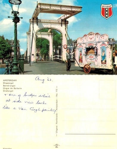 Vintage postcard amsterdam - vintage,