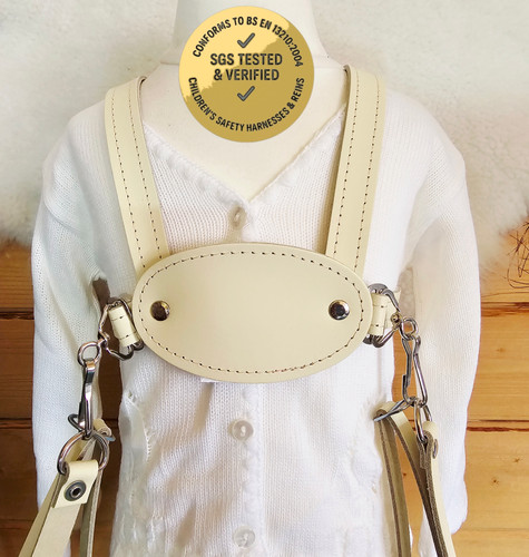 Cream leather toddler walking