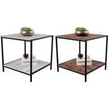 Wooden Side Table 2 Tier Sofa