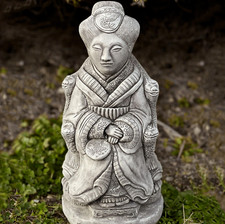 Chinese woman statue for zen garden decor Concrete emperor Japanese sculpture