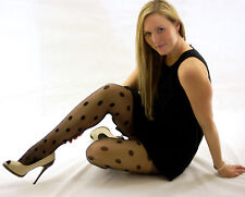 Black Large Spot Pattern Tights S/M & M/L