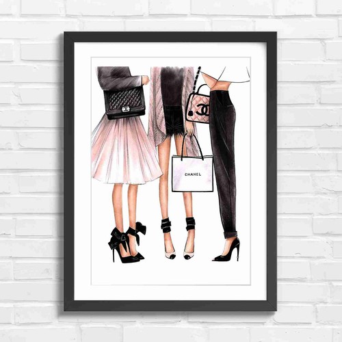 Chanel fashion illustration - chanel,