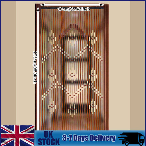 Wooden beaded bamboo door - wooden,