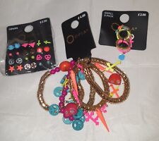 Jewellery Bundle Multicoloured 12 Pairs Of Earrings 4 Bracelets 8 Rings New