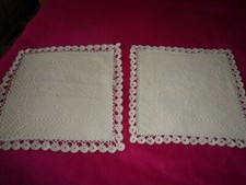 VINTAGE MATCHING PAIR OF CROCHET CUSHION COVERS