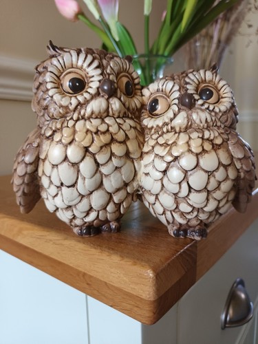 Pair owls ornament - pair, cuddling
