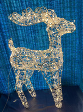 Home Stories Pre Lit Indoor/Outdoor Crystal Look Decor - 60cm -Reindeer - New