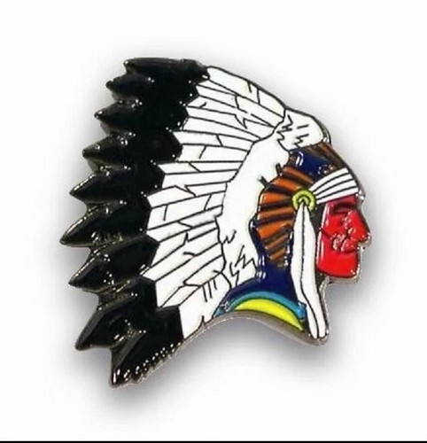 Indian chief pin badge - ., bright