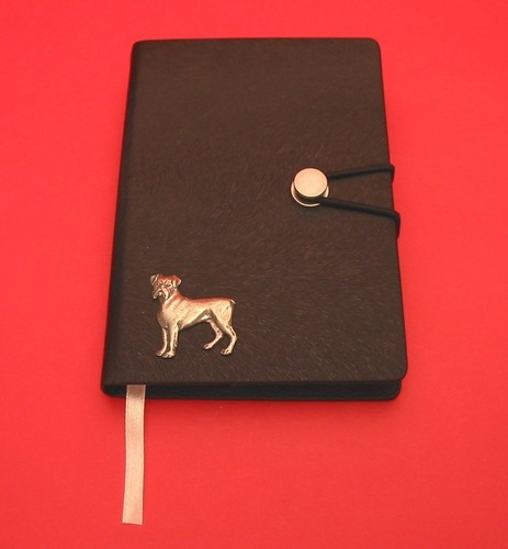 Boxer dog black notebook - boxer,
