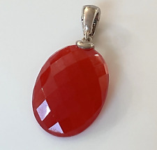 Sterling Silver 925 Red Agate Statement Pendant QVC Whitney Kelly