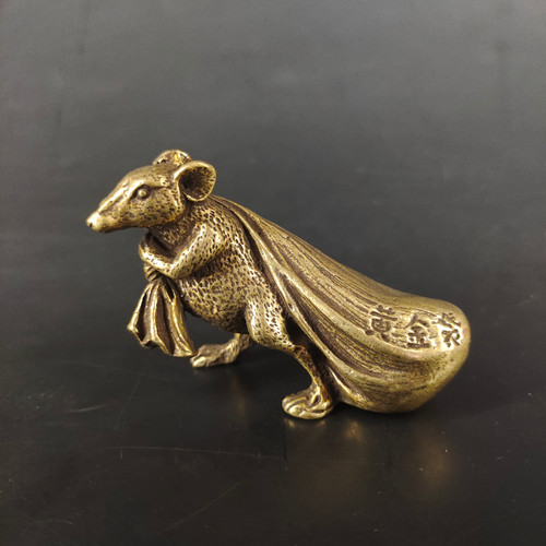 Chinese bronze fortune mouse - bronze,
