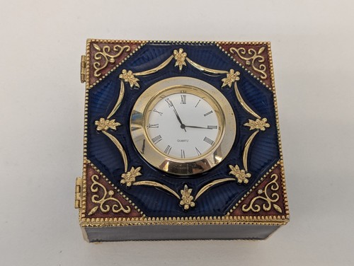 Ornate enamel gilt - ornate, clock