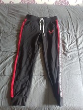 Size Small True Religion Tracksuit Jogging Bottoms Black Red