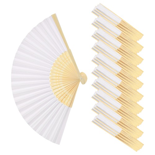 30pcs white paper fan - 30pcs, folding