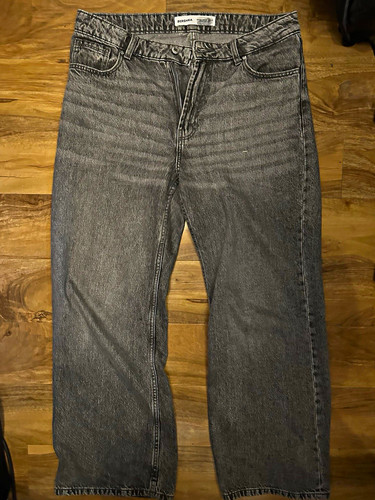 Bershka grey denim wide - bershka,