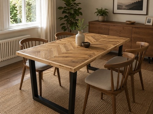 Solid wood rustic herringbone - wood,