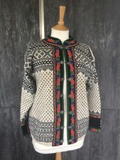 STUNNING SWISS/NORDIC CARDIGAN 100% WOOL,  MEDIUM/LARGE FIT, LOTS OF DETAIL