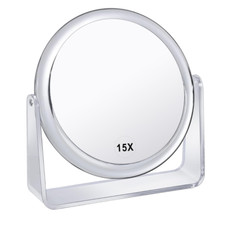 15X Magnifying Makeup Mirror for Desk - Double Sided 1X/15X, Portable Table