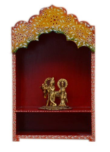 Floral painted wooden hindu - painted,