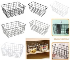 Storage Basket Metal Wire Multi Use Freezer Organizer Bathroom Kitchen Cabinet