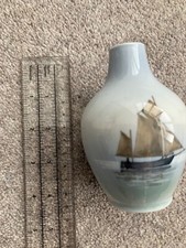 Royal Copenhagen China Small Bud Vase Sailing Ship 2900 1227 Approx 4" Tall