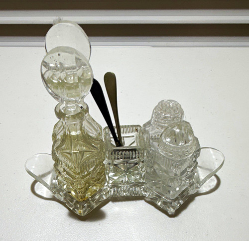 Cut glass vanity set tray - cut, 2