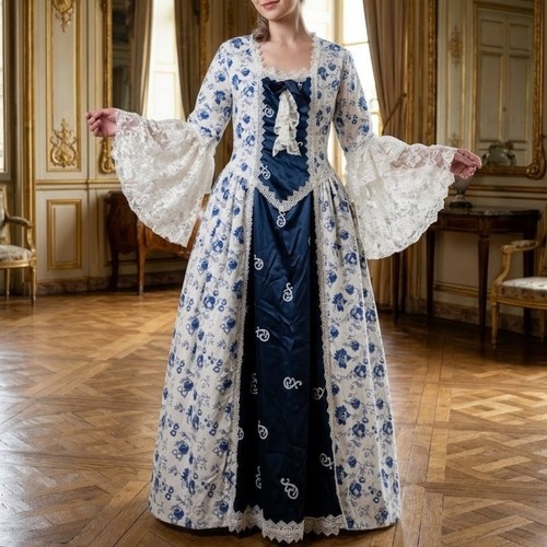Blue toile rococo - blue, marie