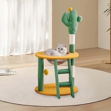 Cat Activity Center with Climbing Structure and Scratch Post for Indoor