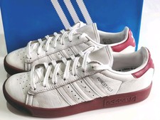 ADIDAS *FOREST HILLS* (CQ2086) WHITE BURGUNDY MENS LEATHER TRAINERS UK 8 EU 42