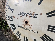 RARE LARGE antique ENAMEL TURRET outdoor clock dial face JOYCE WHITCHURCH 39 in