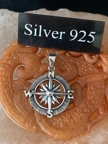 Silver compass pendant and - pendant,